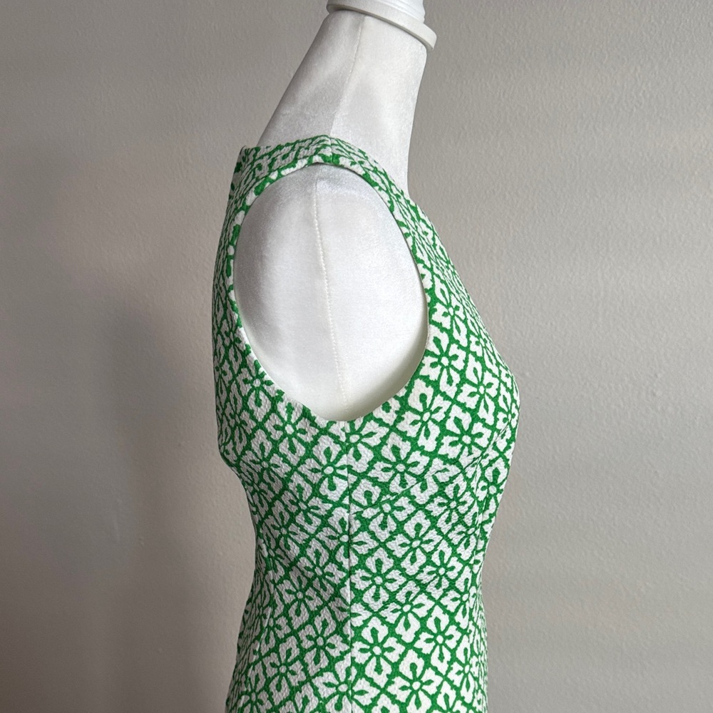 Badgley Mischka Green and White Patterned Mini Dress - Picture 4 of 10
